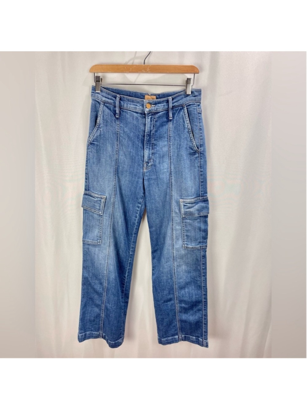Mother The Rambler High Rise Cargo Straight Ankle Jeans Size 26 - Picture 2 of 8